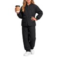 thumbnail image 4 of Afuyipoi Toddler Girls Fall Winter Fleece Lined Quilted Jacket Set Warm Top for Outdoor Play Black Size 3T, 4 of 5