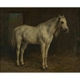 thumbnail image 2 of Rosa Bonheur 17x15 Gold Ornate Wood Frame and Double Matted Museum Art Print Titled - White Horse, 2 of 4