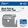 Brother Genuine P-Touch M-131 - Black on Clear - Non Laminated Tape