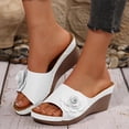 thumbnail image 3 of Iyufng Wedge Sandals for Women Floral Embellishments Slippers Summer Casual Outdoor Beach Shoes, 3 of 9