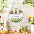 thumbnail image 4 of OAVQHLG3B Easter Round Wooden Hanging Sign, Bunny Welcome Wooden Plaque For Front Door, Porch, Outdoor Indoor, Farmhouse Wall Decor Party Favor & Decorations, 4 of 6