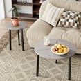 thumbnail image 4 of Coffee Table Nesting Grey Set of 2, Round Coffee Table 23.6", Side Tables for Living Room Bedroom Balcony Yard, 4 of 7