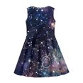 thumbnail image 3 of Renewold Universe Planet Tank Midi Dress Trendy Kids Party Dresses Comfortable Crewneck Skater Dress for 3-4 Years Girls Special Occasion Midi Dress, 3 of 5