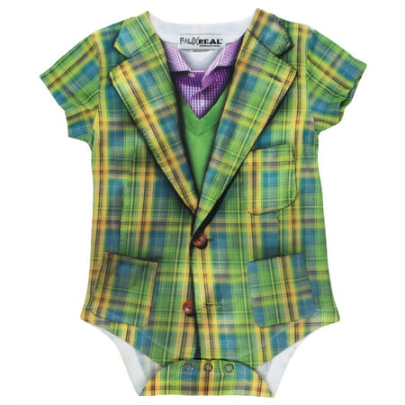 Faux Real - Plaid Suit Costume Baby One Piece