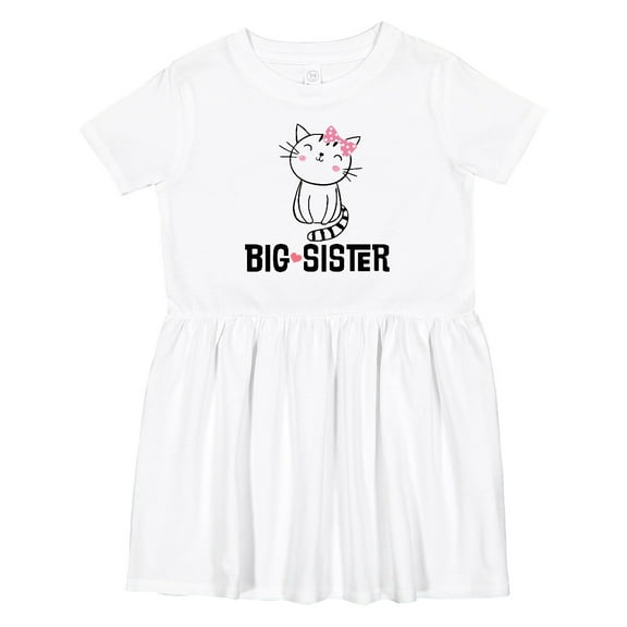 Inktastic Big Sister Girl Cat Girls Toddler Dress