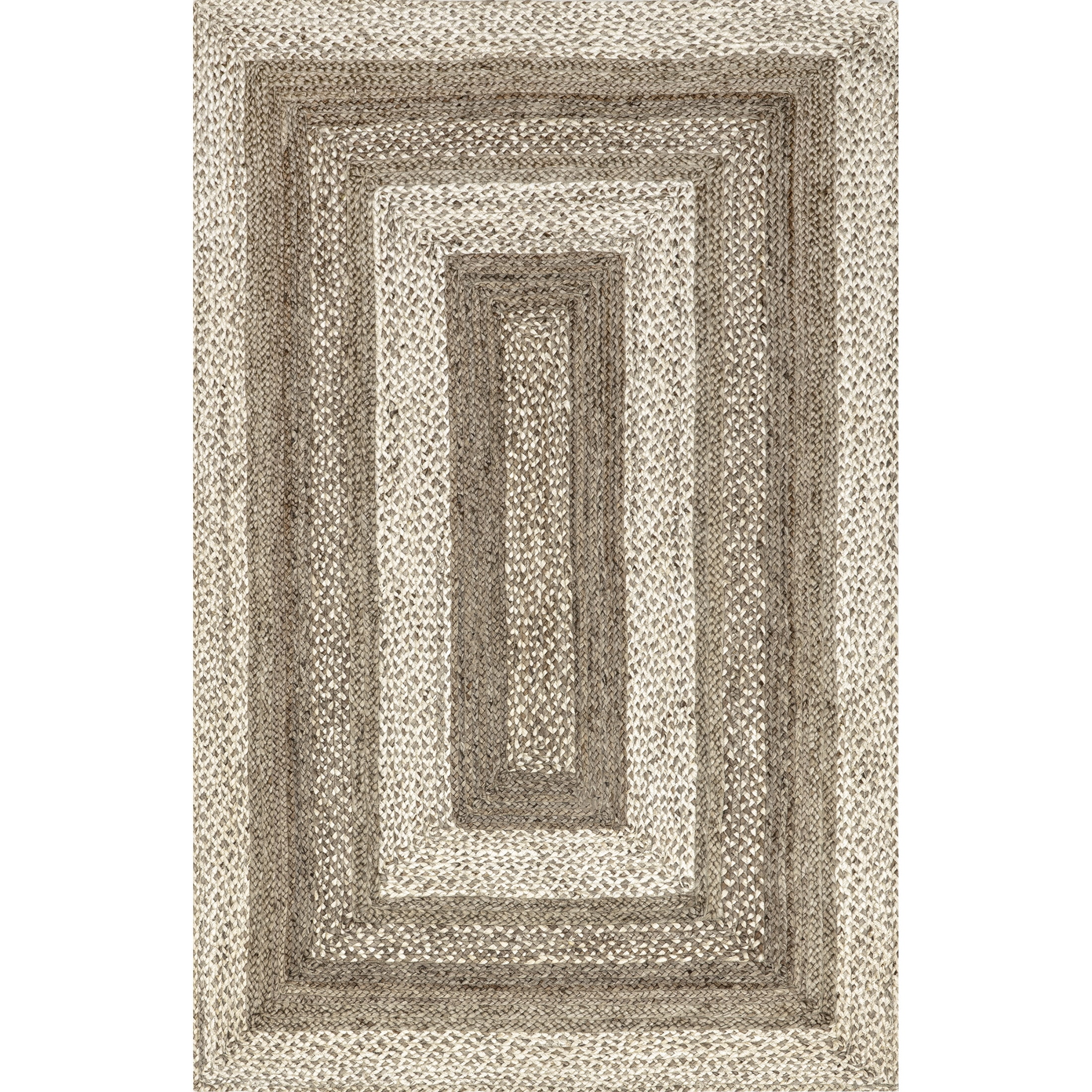 nuLOOM Charlene Braided Border Jute Area Rug, 7' 6" x 9' 6", Charlene Natural