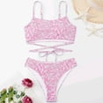 thumbnail image 2 of Aayomet Maillot de Bain Sexy pour Femmes Bikini Fendu Multicolore Maillot de Bain Imprimé devant (Rouge, S), 2 of 5