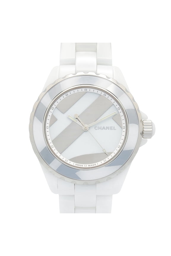 Pre-Owned Chanel J12 Untitled Ceramic Men's Watch, White (H5582)