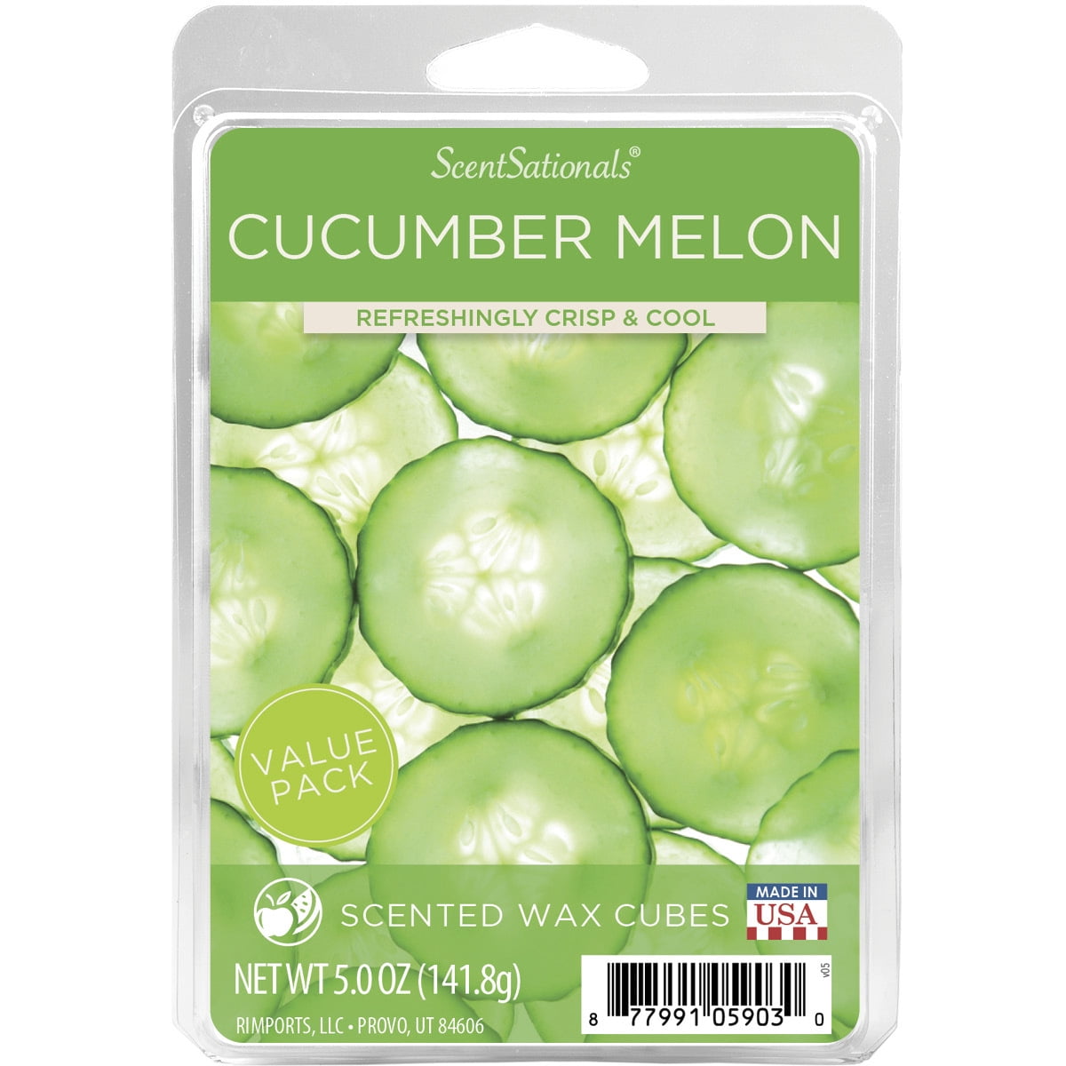 Cucumber Melon Scented Wax Melts, ScentSationals, 5 oz (Value Size)