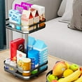thumbnail image 3 of 2 Tier Turntable Spice Rack Stainless Steel Organizer, 360 Degree Rotatable for Kitchen Cabinets Organizers Multi-Function Shelf,24*39cm, 3 of 7