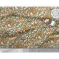thumbnail image 3 of Soimoi Moss Georgette Fabric Kangaroo,Elephant & Lion Animal Print Fabric by Yard 42 Inch Wide, 3 of 3