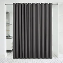Heavy Room Divider Curtain - 20ft Wide x 9ft Long Single Panel Space Partition with Grommet Top, Grey