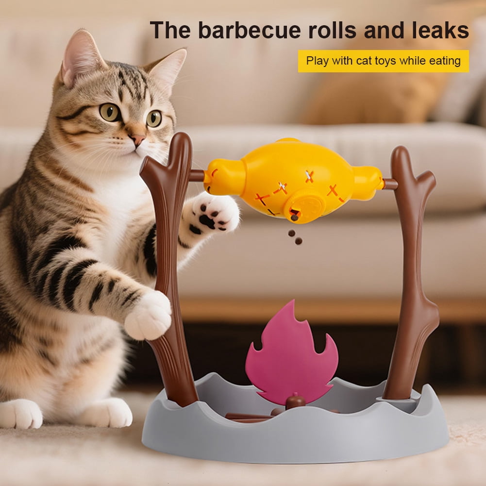golytefs Cats Treat-dispensing Slow Feeder 360° Rotating Cats Slow Feeding Snack Bowl Food Hiding & Feeding Device for Cat Dog Pet