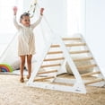 thumbnail image 3 of Little Partners Learn 'N Climb Wooden Climbing Triangle Foldable Wood Climbing Gym for Toddlers, Pickler Toddler Style Foldable Climber - Soft White with Natural, 3 of 10