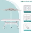 thumbnail image 7 of MEETWARM 7-Piece Outdoor Patio Dining Set, 6 Outdoor Dining Chairs and 1 Rectangle Table with 2" Umbrella Hole, All Weather Cast Aluminum Patio Funiture Set for Backyard, Patio(White), 7 of 7