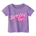 thumbnail image 4 of Landzoo One Children's Casual Letter Pattern Print Multicolor Round Neck Short Sleeves Cute Cozy Beautiful Girls Tops, 4 of 4