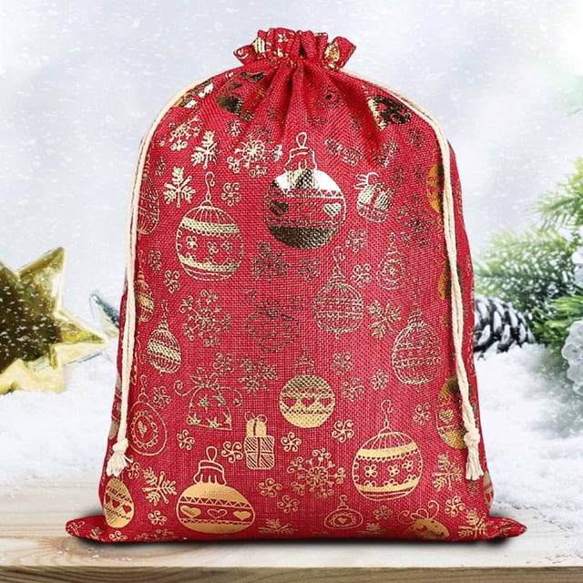 xihome Bolsa grande roja de regalo navideña de 20x30 cm, ideal para decoracin navideña, fiestas en el hogar, hoteles y eventos.