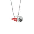 thumbnail image 2 of Delight Jewelry Acrylic 3/4" Red Cheer Megaphone Silvertone Script Initial Disc - & - Charm Necklace, 20"+3", 2 of 4