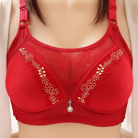 

loopsun New Years Eve Savings Clothing 2023 for Womens Plus Size Bra Woman s Fashion Plus Size Wire Free Comfortable Push Up Hollow Out Bra Underwear