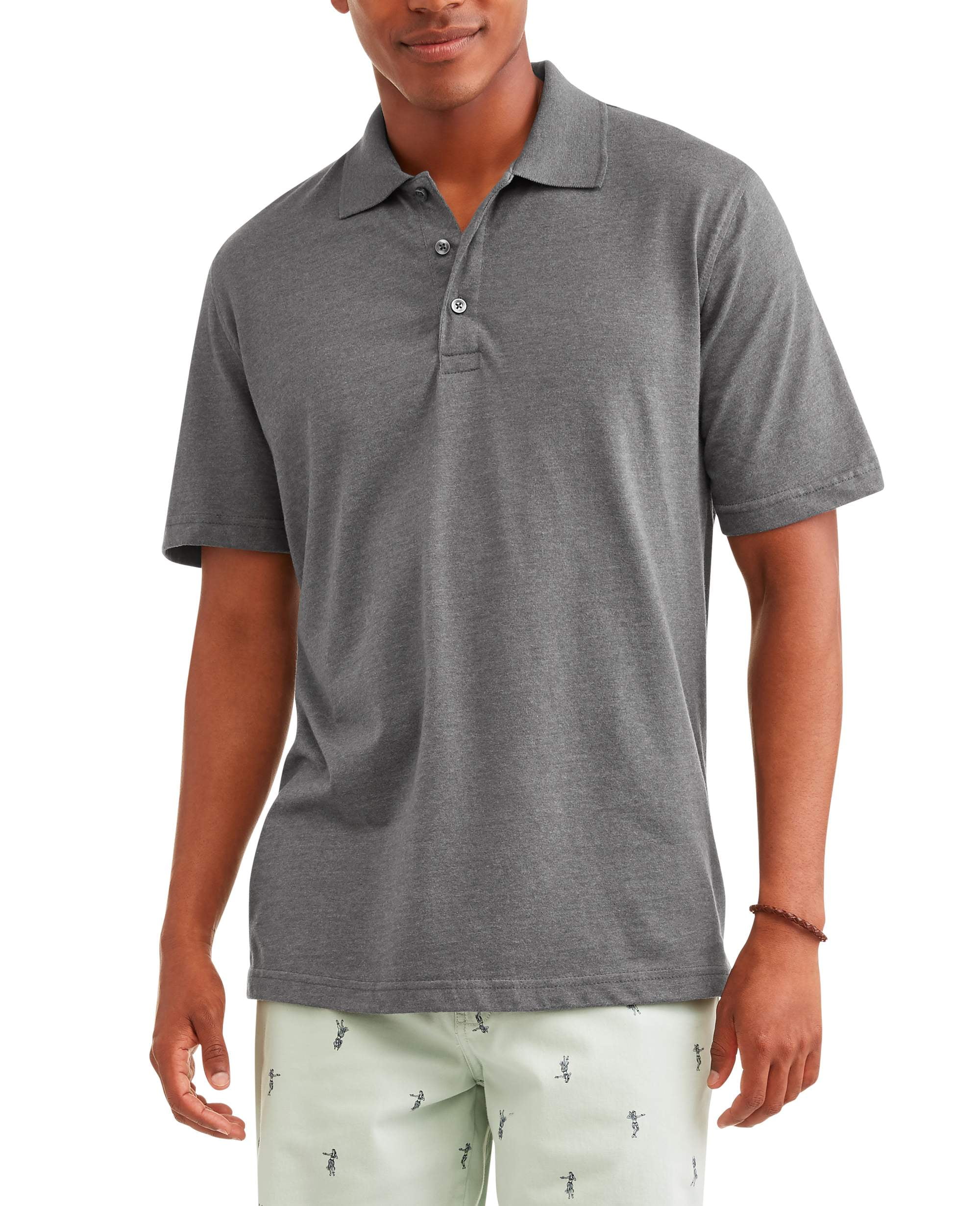 Men's Short Sleeve Solid Jersey Polo, up to 5XL
