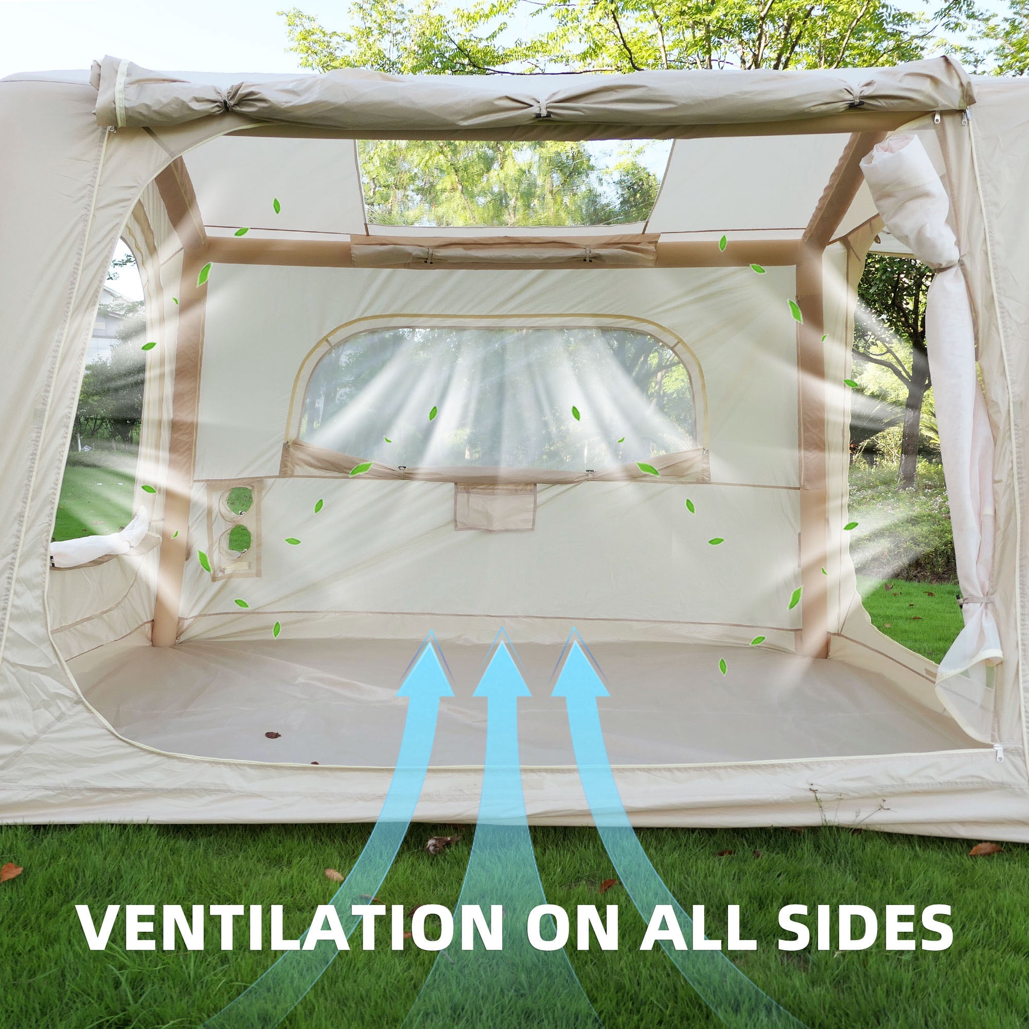 CQSXDA Easy Setup Inflatable SUV Tent in Waterproof Oxford Fabric for 4 Season Camping - Accommodates 6 to 8 People