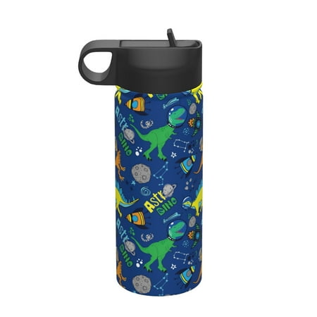 

Matuu Dinosaur In Space for 18oz Durable Thermal Cups Keep Drinks Cold & Hot Insulated Coffee Mug with Lid (With Straw)