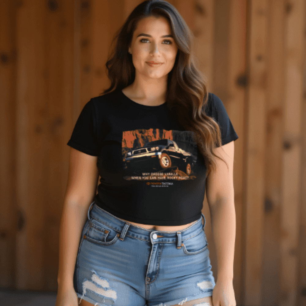 Vintage Womens Toyota Tacoma Crop Top Off Road Apparel