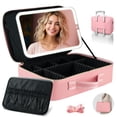 thumbnail image 1 of Bolsa de maquillaje Suupvaor grande con espejo iluminado extraíble de 15 pulgadas, 1 of 7