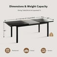 thumbnail image 2 of iPormis Extendable Dining Table for 4-6, 47.3''-63'' Rectangular Kitchen Table with Metal Base, Mid-Century Dining Room Table, Space-Saving, Black, 2 of 15