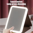 thumbnail image 4 of Travel Makeup Mirror with Light, Lighted Makeup Mirror 5.43*7.95 Inch Tabletop Vanity Mirror with Lights, Rechargeable Desktop LED Cosmetic Mirror with 90° Rotatable Stand, Dimmable Lighting, 4 of 9
