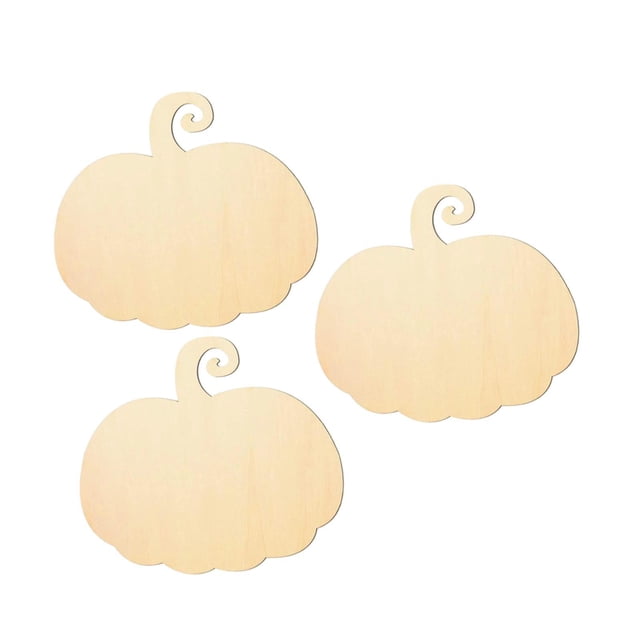 Recortes de calabaza de madera sin terminar, discos, piezas de madera, rodajas, adornos de madera sin pintar, formas en para pintar y dibujar. 27x30cm 3 piezas