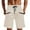 Beige, variant on Hvot&aat Men's Casual Multi-Pocket Zipper Half shorts Pants Drawstring Tie-Front Fitted Pants Straight Shorts