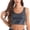 Gray, variant on Women's Shiny Metallic Fish Scale Print Cropped Tank Top Vest Tops Festival Rave Outfits Gold One Size