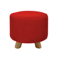 thumbnail image 2 of Set 4 Bancos Puff Banquito De Madera Tela Lisa rojo chico, 2 of 6