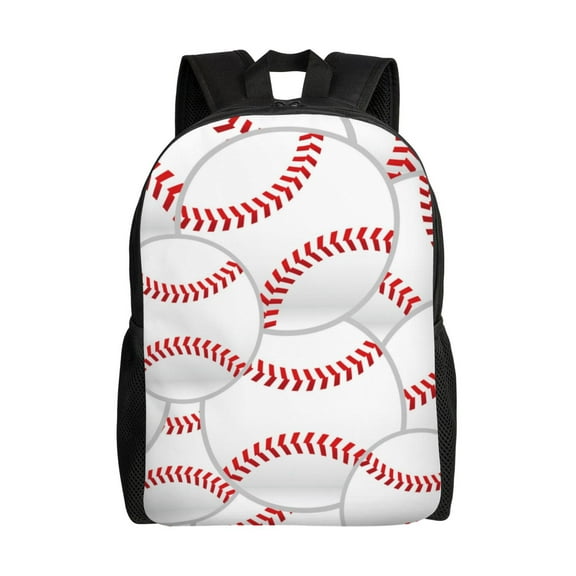 Defioc Baseballs Print Backpack -Travel,or Work Bookbag Daypacks with 15-Inch Laptop Sleeve and Dual Water Bottle Pockets