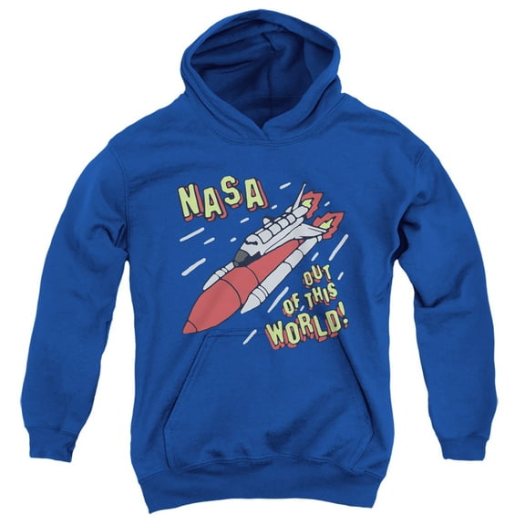 Nasa Out Of This World Youth Pullover Hoodie Sweatshirt Royal Blue