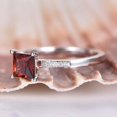 thumbnail image 4 of HeartsAndYou 1.2ct Natural Red Garnet Solitaire Engagement Ring 100% 14k SOLID White Gold, 4 of 9