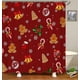 thumbnail image 3 of Juego de 4 cortinas de ducha con dibujos de Papá Noel, bolas de Navidad con cuadros rojos y negros, decoración navideña para el baño, cortina de ducha de tela impermeable, alfombrilla de baño, 3 of 7