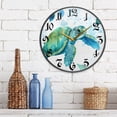 thumbnail image 6 of 9.5" Round Silent Wall Clocks Turtles in Ocean Acrylic Battery Operated Clock Non-Ticking Clocks Bedroom Living Room Home Decorative, 6 of 10
