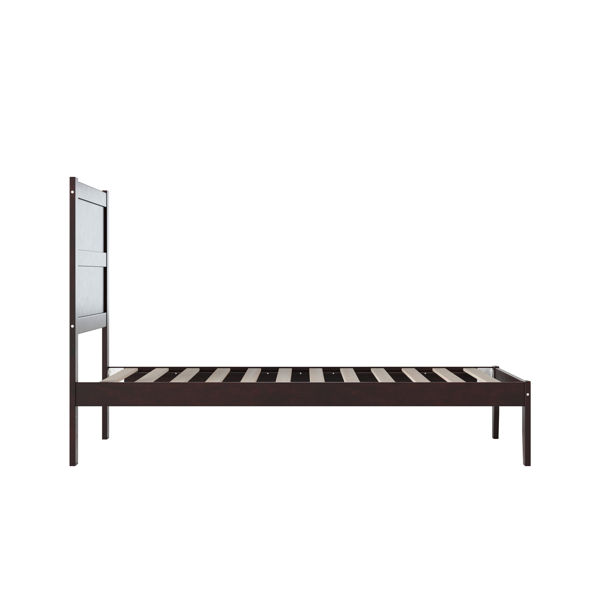 AFI NoHo 14" Twin Wood Platform Bed Frame with Modern Panel Headboard, Espresso