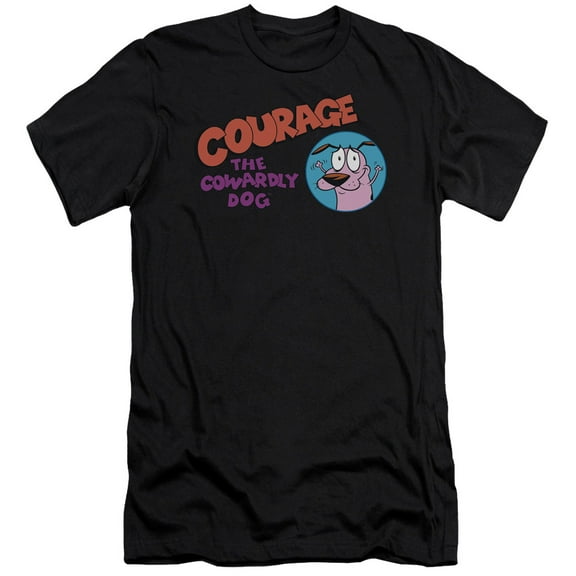 Courage The Cowardly Dog Courage Logo Premium Canvas Adult Slim Fit 30/1 T-Shirt Black