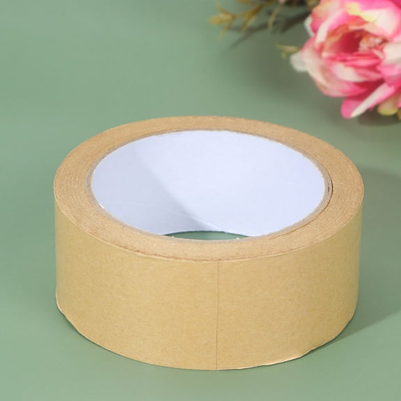 MOKKHNB Paper Packaging Tape Kraft Paper Tapes Simple Design Light Brown 5Pcs 40mm 25m Long