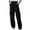 Black, variant on Inleife Fashion Women Comfortable Casual Pocket Bandage Fold Solid Color Loose Straight Cylinder Full Length Pants Sizes S-XXL