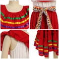 thumbnail image 5 of IDOPIP Kids Girls Traditional Mexican Dress Cinco De Mayo Fiesta Ribbon Ruffle Drape Party Dresses, 5 of 8
