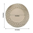 thumbnail image 3 of Efavormart 6 Pack | 13" Taupe Plastic Hammered Rim Dinner Charger Plates, Decorative Disposable Irregular Round Serving Plates, 3 of 11