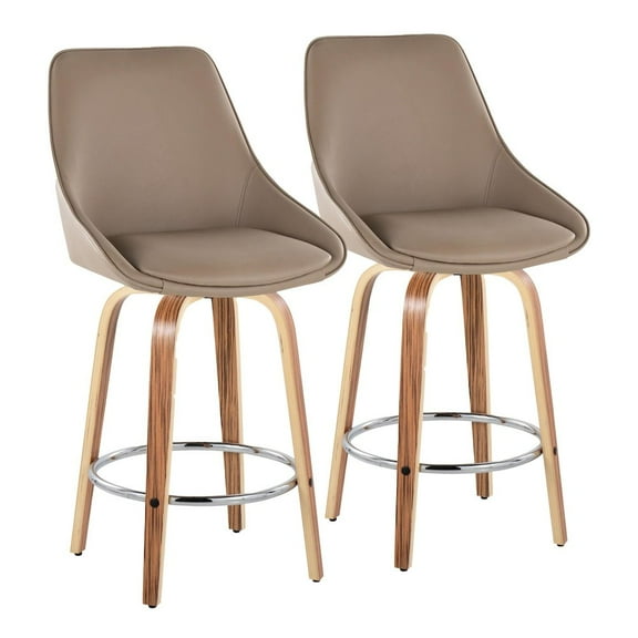 LumiSource Diana 26" Fixed-Height Counter Stool - Set of  2