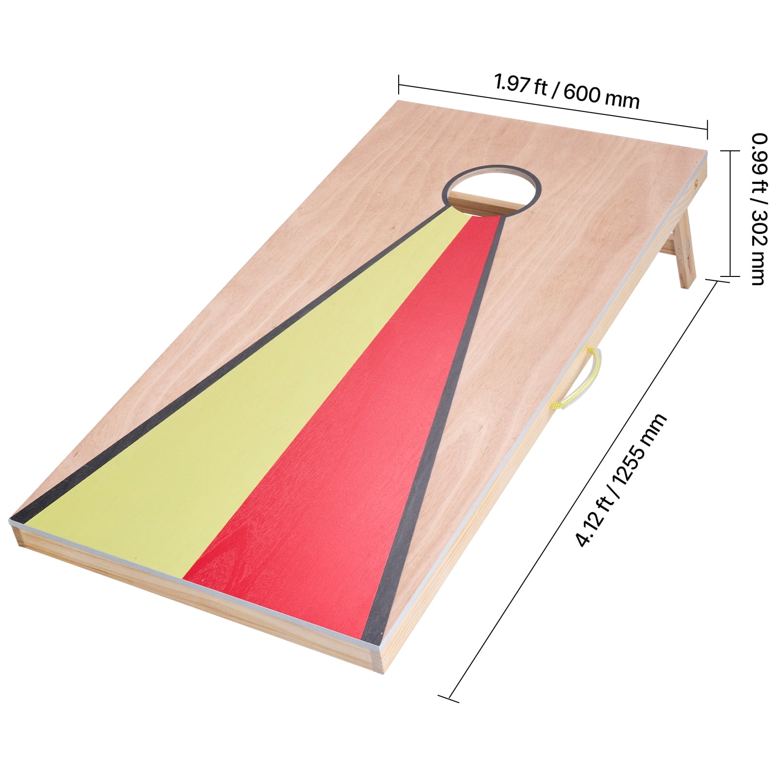 KFFKFF Cornhole Set, 4x2 ft Wooden Toss Game Boards, Portable Design with Handle, Includes 8 Bean Bags, Suitable for Indoor and Outdoor Use in Yard, Backyard, Beach, or Camping