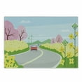 thumbnail image 1 of Travel Cutting Board, Pastel Colorful Cheerful Cartoon Graphic of Nature and Cars on Road, Decorative Tempered Glass Cutting and Serving Board, in 3 Sizes, by Ambesonne, 1 of 2
