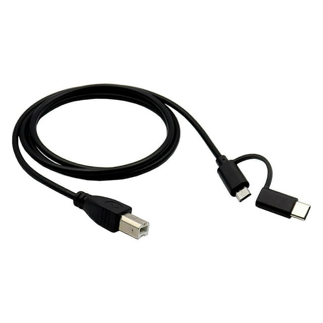 1m/1.5m/2m Micro USB/Type C to USB B OTG Cable Reliable Male to Male Connector Printer Date Line Extension Cord Wire