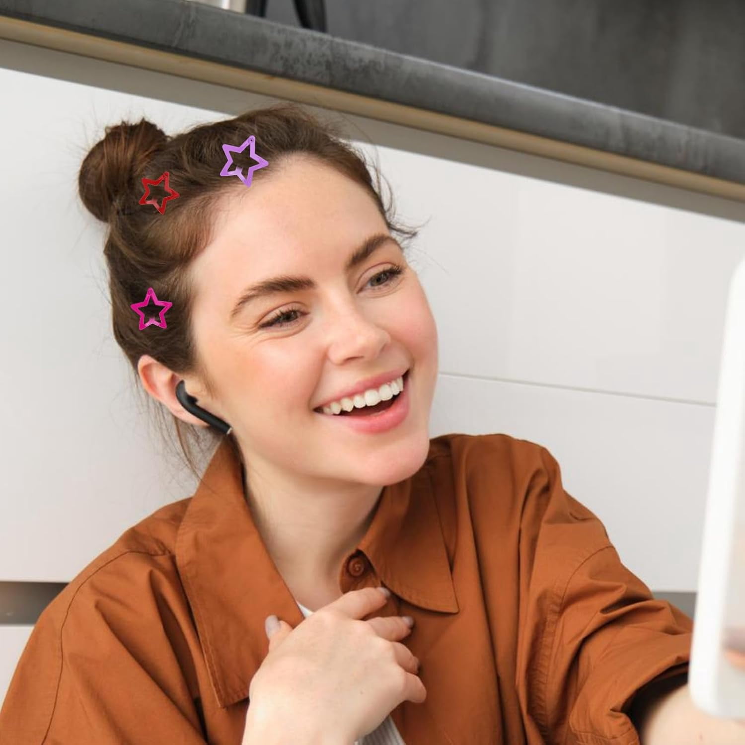 Monebena 50 Pcs Star Clips Hair Clips Star Barrettes for Girls Non-Slip Star Hair Accessories Cute Hairpins Colorful Snap Hair Barrettes Kawaii Hair Clips for Women Girls